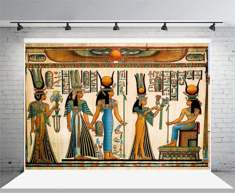 LFEEY 10x8ft Greek Gods Backdrop for Photography Egyptian Decor Gods of Egypt Backdrops Ancient Egyptian Mythology Sphinx Egypt Parchment Hieroglyphic Photo Background Photoshoot Booth Studio Props - Image 3